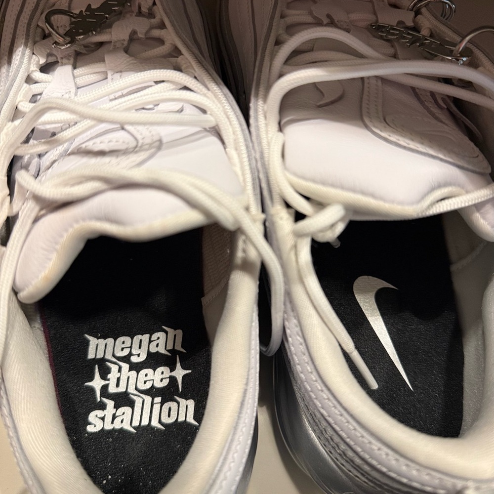 Women’s “Megan Thee Stallion” Nike Air Max White and Silver - Picture 2 of 10